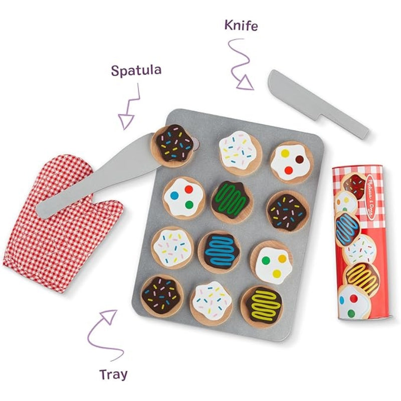 Melissa & Doug Slice Bake Cookies Wooden Play Food Set Toy for Kids 3+ Ages