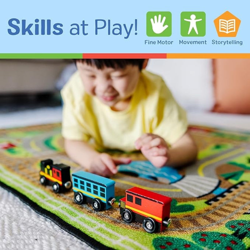 Melissa & Doug Wooden Magnetic Train Cars 8 Piece Educational Toy for Kids