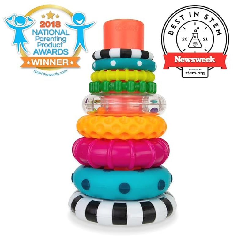 Sassy Stacks of Circles 9-Pc Stacking Ring STEM Learning Toy for Babies 6+