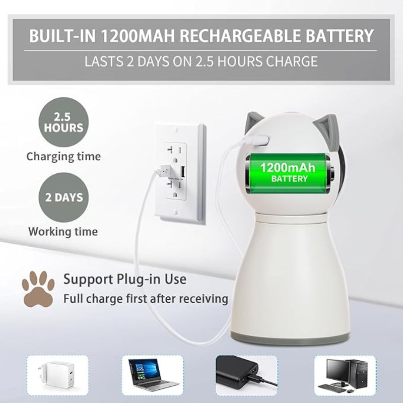 YVE LIFE 4th Gen Laser Cat Toy Motion Activated Rechargeable Interactive White