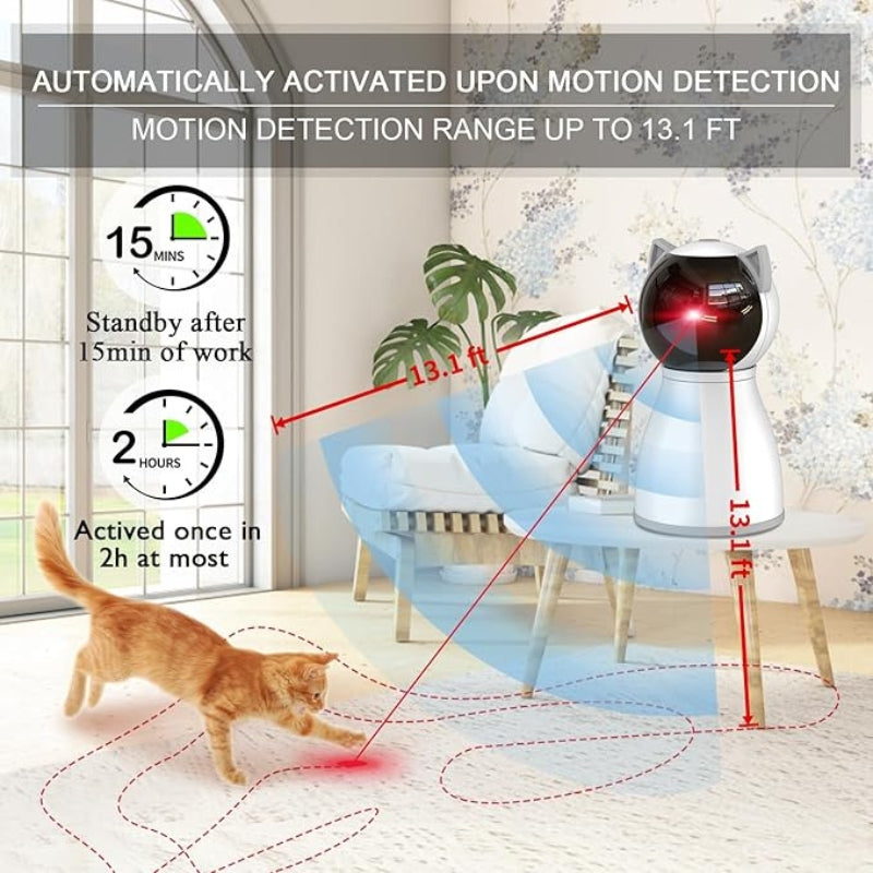 YVE LIFE 4th Gen Laser Cat Toy Motion Activated Rechargeable Interactive White