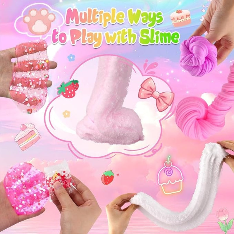 6 Pack Cloud Slime Kit for Kids Girls Boys Party Favors Birthday Gifts Kids