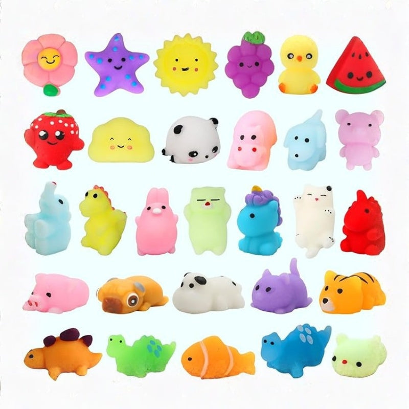 30 Pack Kawaii Squishy Toys for Kids, Mini Mochi Animals Party Favors Gifts