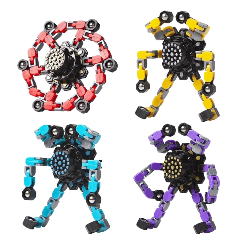 4 Pack Transformable Fidget Spinner Toys for Kids Teens Stress Relief Gifts