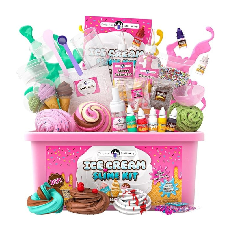 Original Ice Cream Slime Kit for Girls 31-Piece DIY Cherry Scented Arts & Crafts