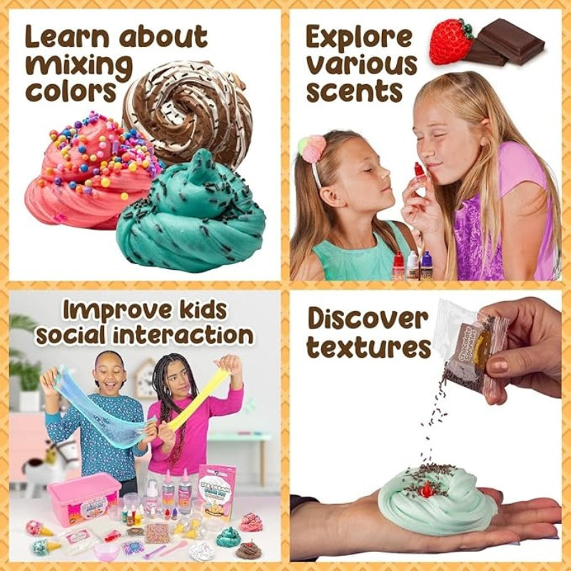 Original Ice Cream Slime Kit for Girls 31-Piece DIY Cherry Scented Arts & Crafts