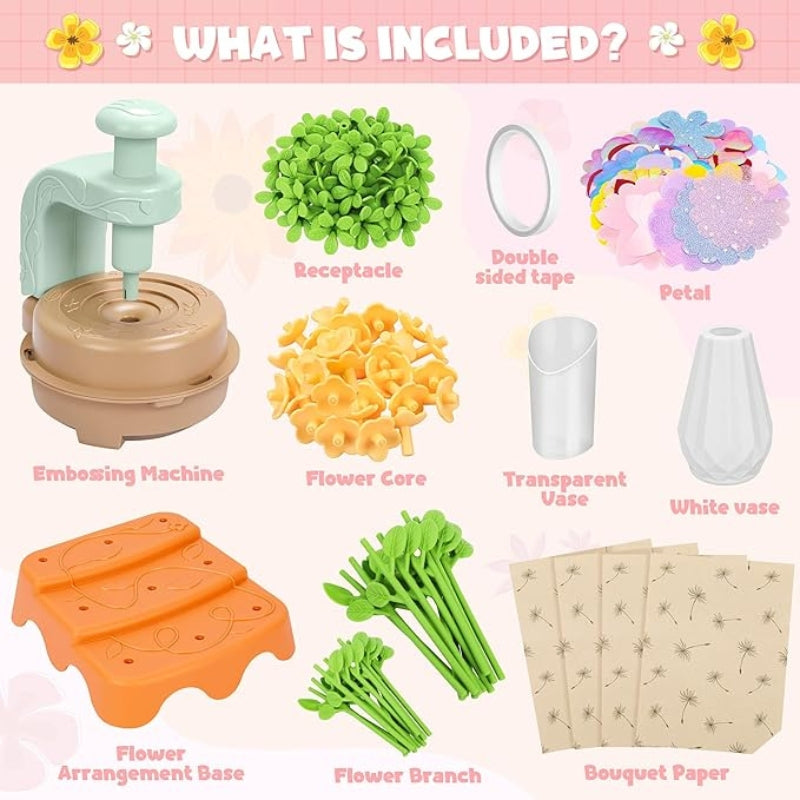 Fabric Flower Bouquet Toy DIY Craft Kit for Kids Arts Crafts Gifts Girls 4+