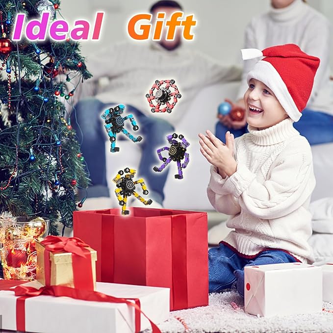 4 Pack Transformable Fidget Spinner Toys for Kids Teens Stress Relief Gifts