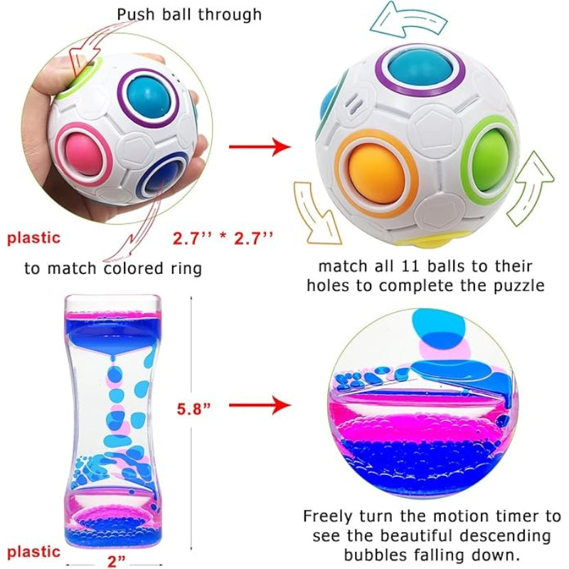 Scientoy 35 Pcs Fidget Toy Set Sensory Stress Relief for Kids Adults Calmer