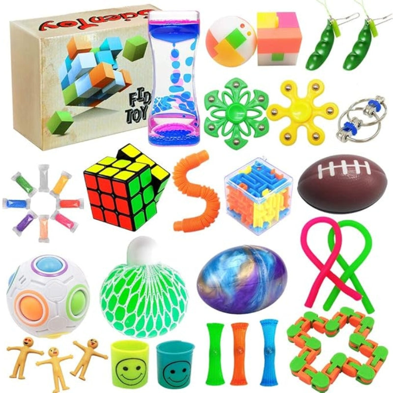 Scientoy 35 Pcs Fidget Toy Set Sensory Stress Relief for Kids Adults Calmer