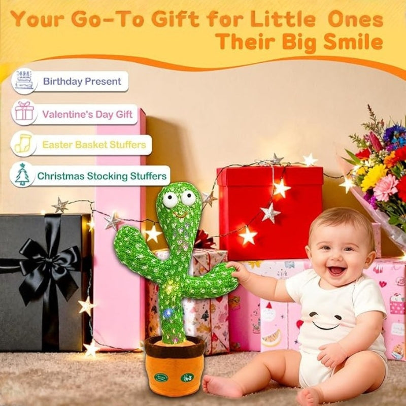 Talking Dancing Cactus Toy for Babies Singing Repeating Light Up Toddler Toy