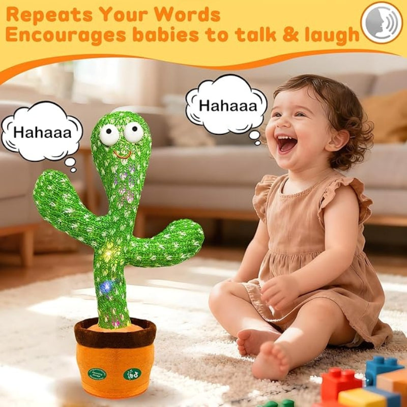 Talking Dancing Cactus Toy for Babies Singing Repeating Light Up Toddler Toy