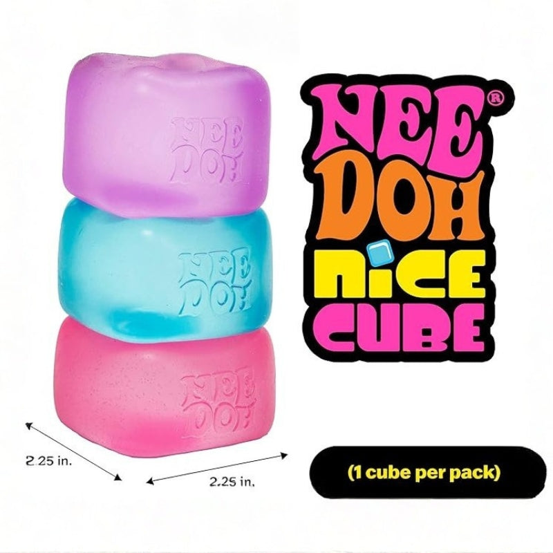 NeeDoh Nice Cube 2.25 Inch Sensory Squeeze Toy Super Solid Squish StressRel
